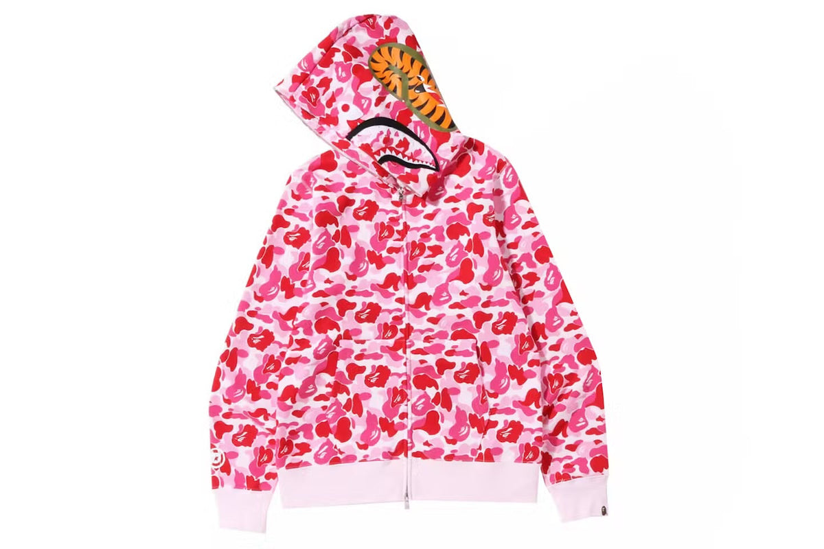 PinkBape ABC Camo Shark Full Zip-Up Hoodie