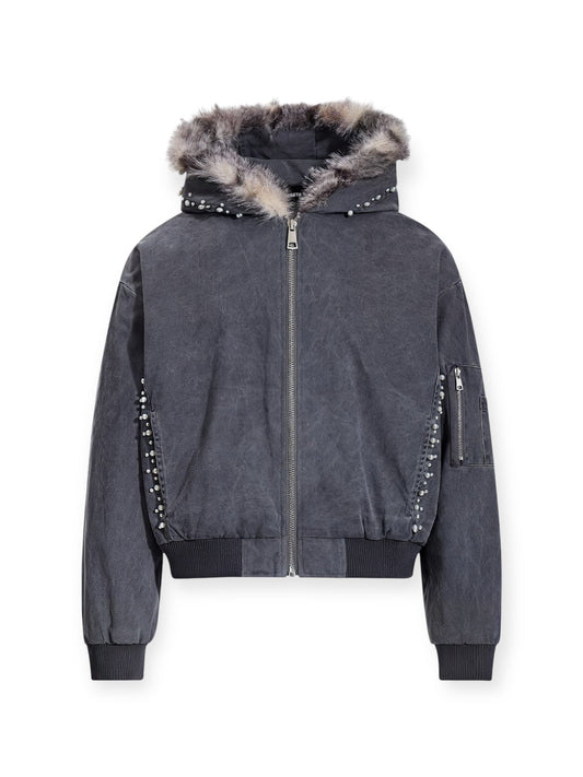 Pearl Fur Trim Hoodie